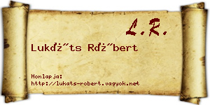 Lukáts Róbert névjegykártya