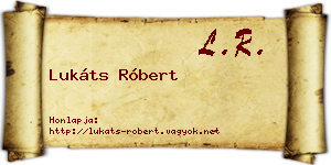 Lukáts Róbert névjegykártya